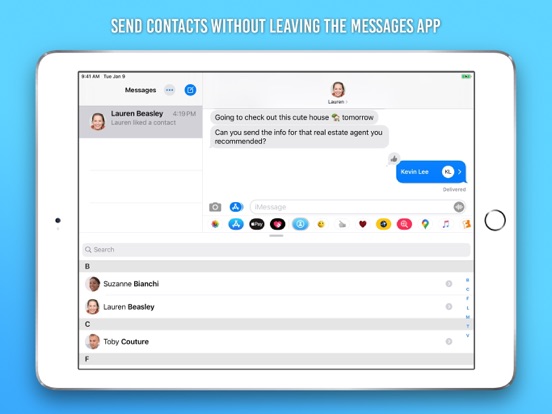 Contacty for Messages iPad screenshot 1 - Utilities app