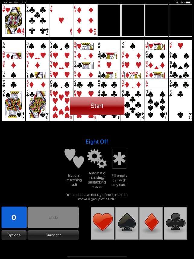 Play Eight Off Solitaire Card Game Online