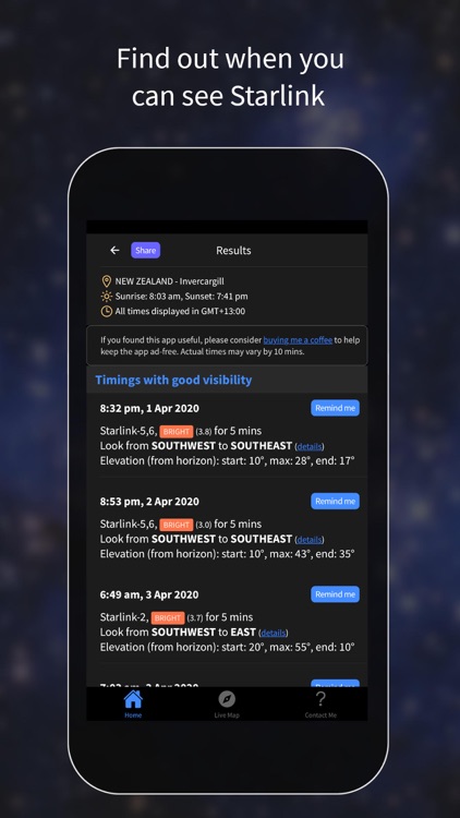 Find Starlink Satellites