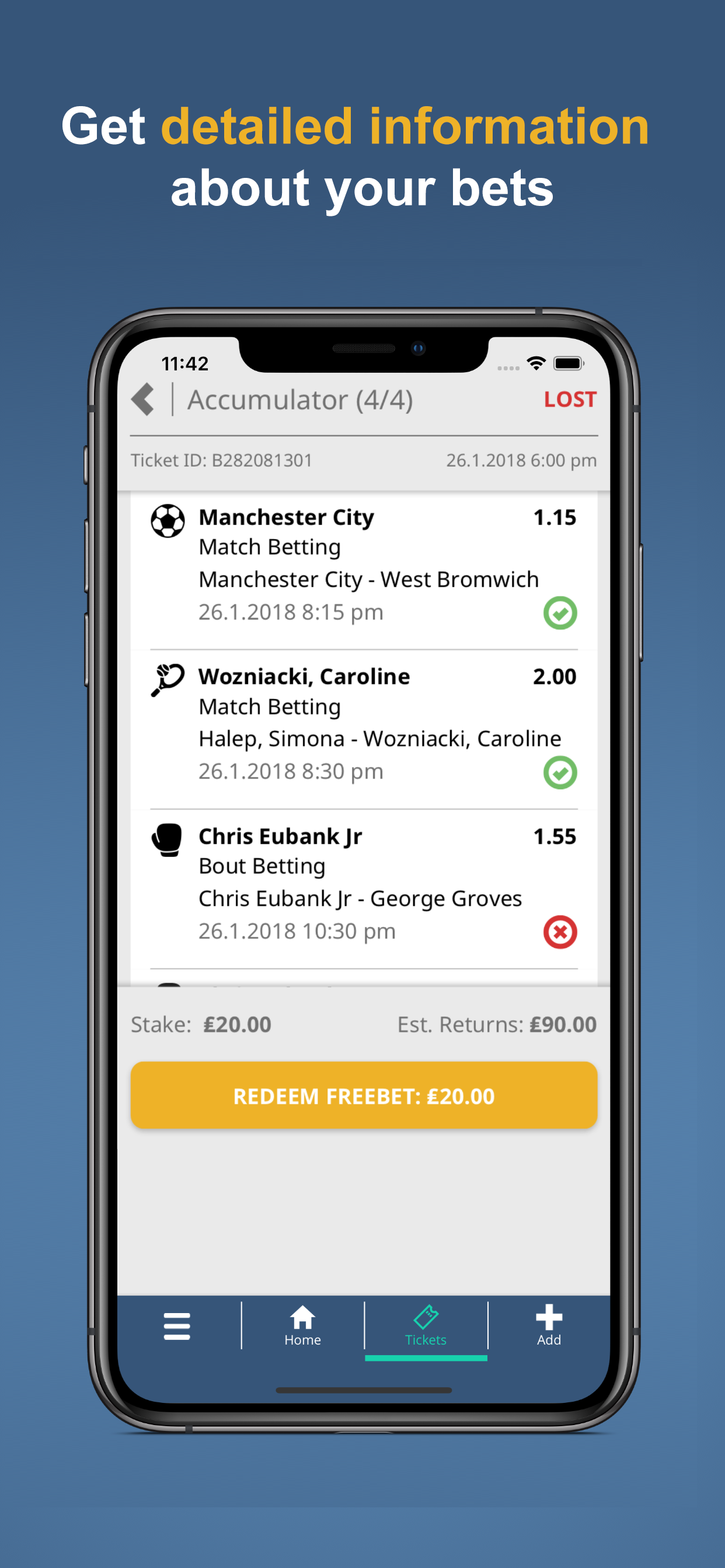 Chieftain Bet Tracker screenshot 4