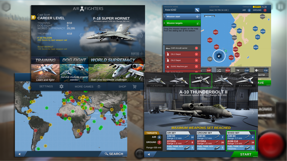#3. AirFighters Combat Flight Sim (iOS) 由: RORTOS SRL