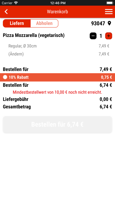 Pizza & Pasta Regensburg Screenshot