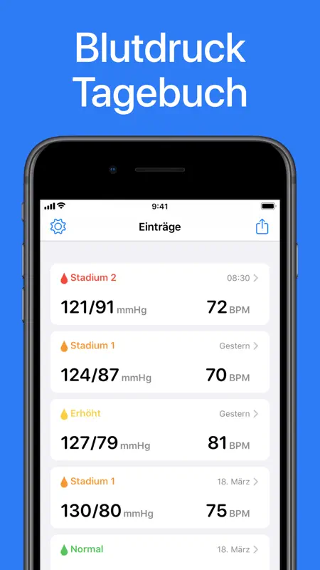 Blutdruck App screenshot 1 of 4