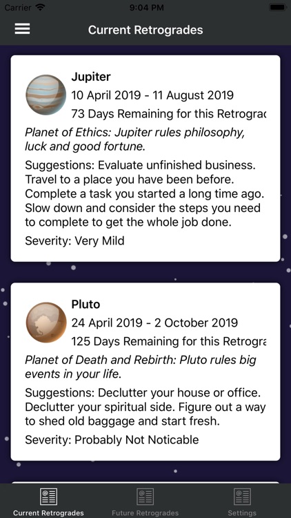 Retrogrades