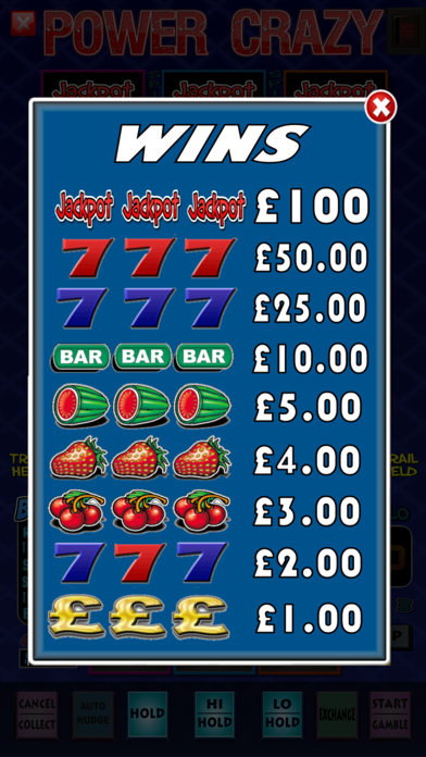 Power Crazy Fruit Machine Game Screenshot