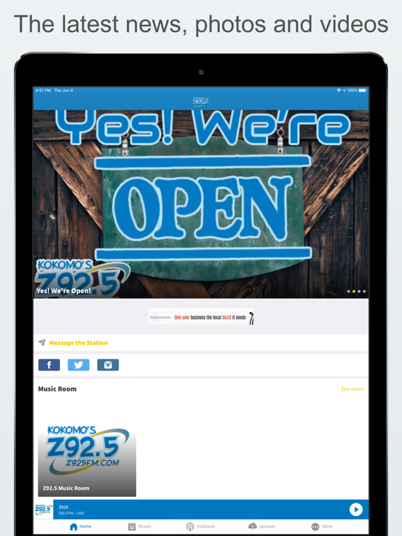 Kokomo's Z925 iPad screenshot 1 - Music app