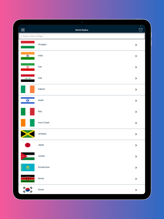 Radio Online - FM Radio World iPad screenshot 7 - Music app