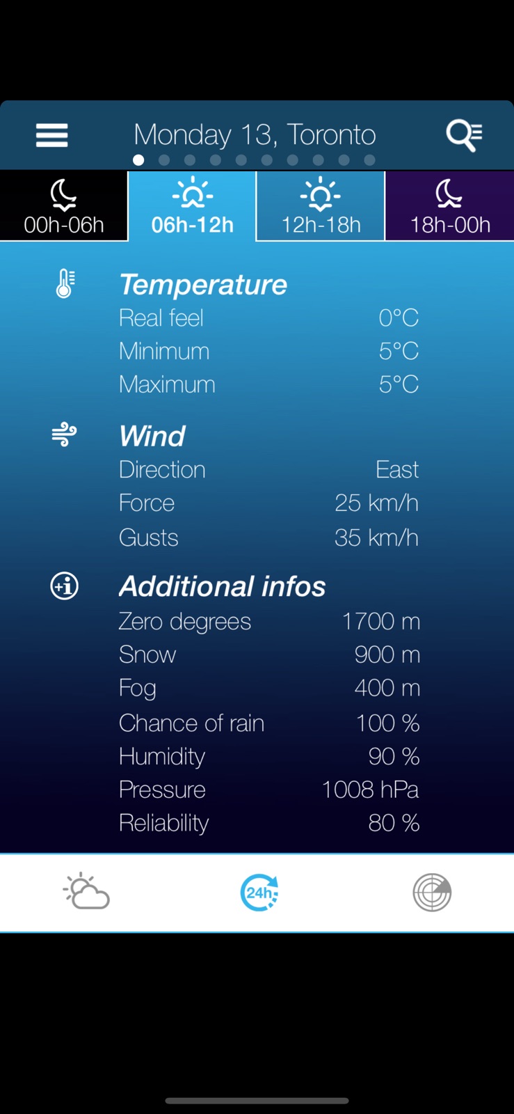 Weather for Canada iphone screenshot 2