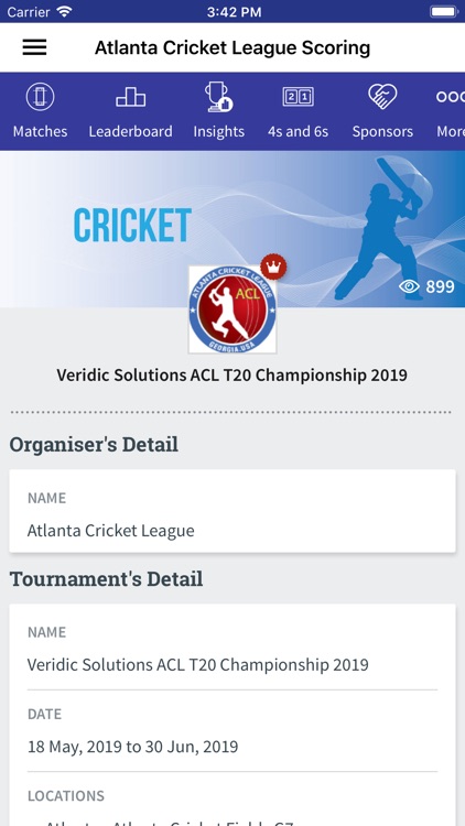 Atlanta Cricket League Scoring