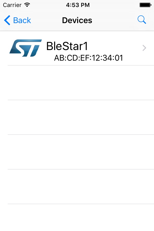 ST BLE StarNet screenshot 2