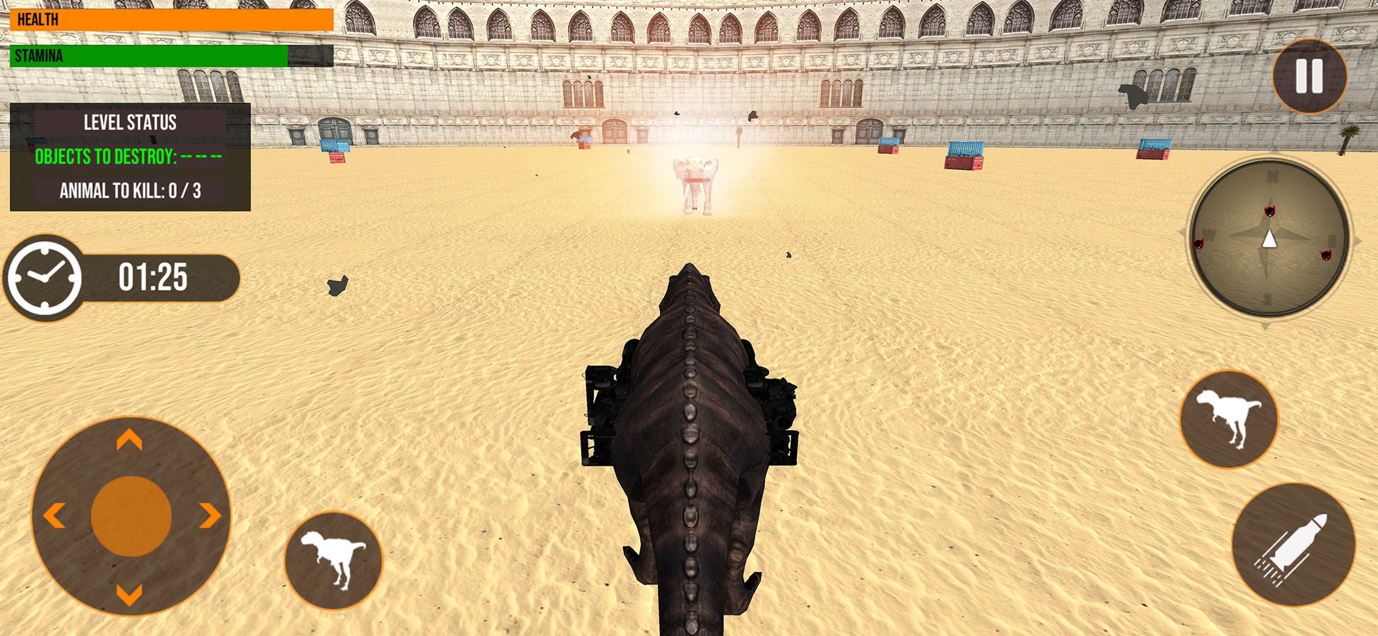 Dinosaur in Fighting Arena