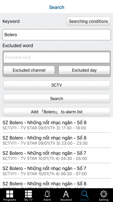 TV Vietnam - broadcast time screenshot 4