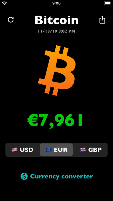 Bitcoin price BTC rate live screenshot 2