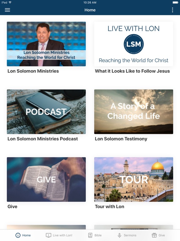Lon Solomon Ministries iPad screenshot 1 - Education app