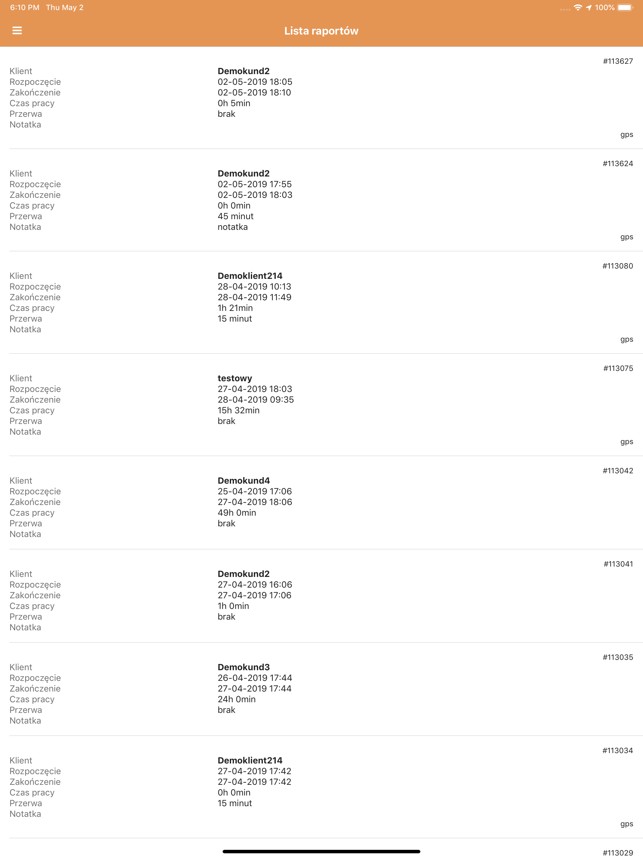 Rapportering screenshot 12