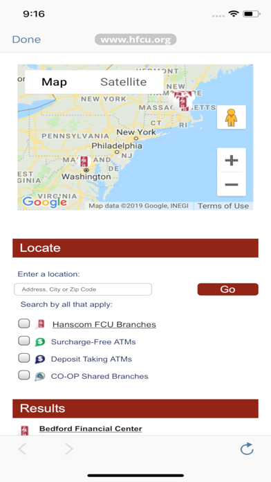 Hanscom FCU Mobile Access Screenshot