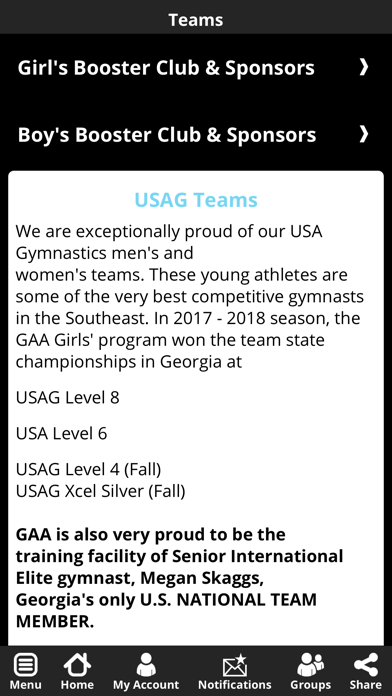 Gymnastics Academy of Atlanta iPhone screenshot 6 - Sports app