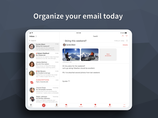 E-mail App voor Gmail iPad app afbeelding 1