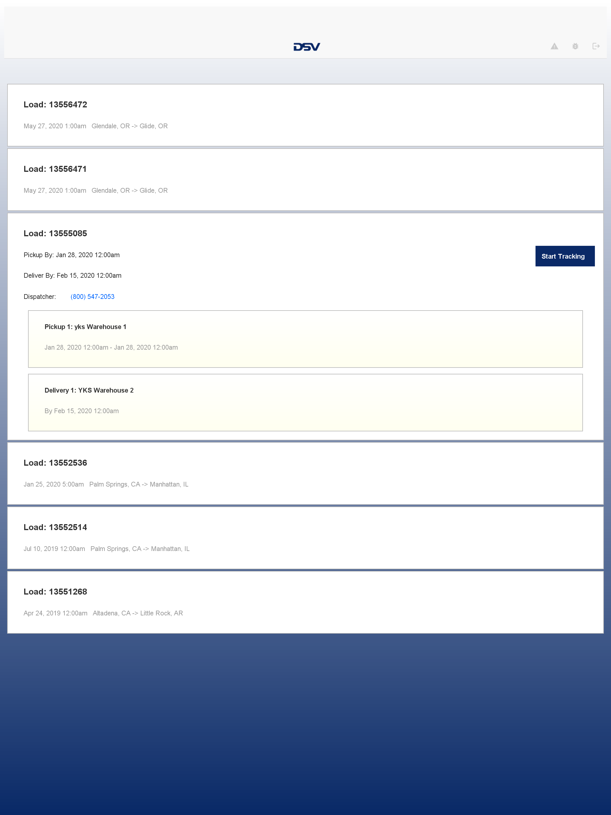 DSV Road Carrier App