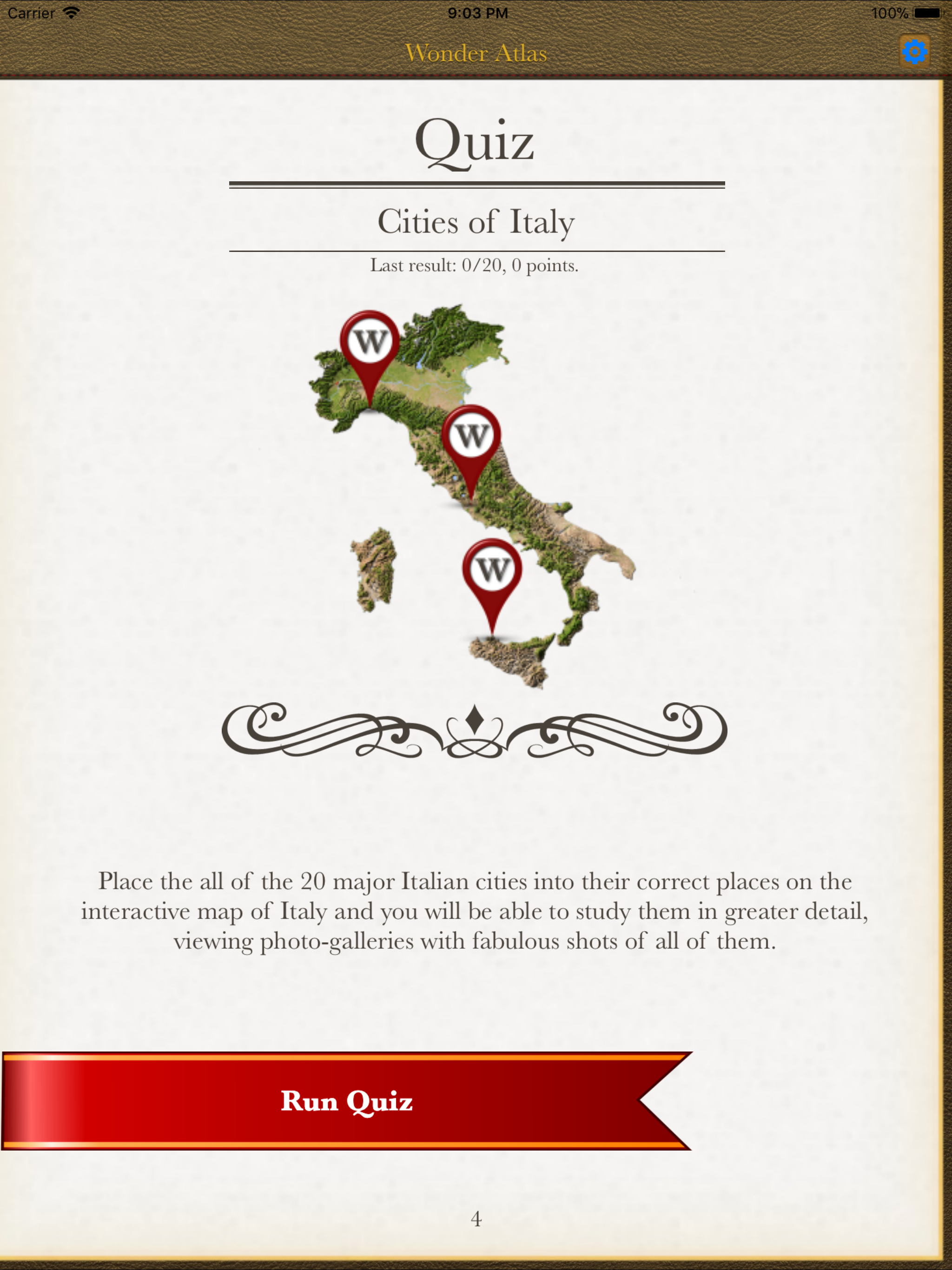 Italy. The Wonder Atlas Quiz