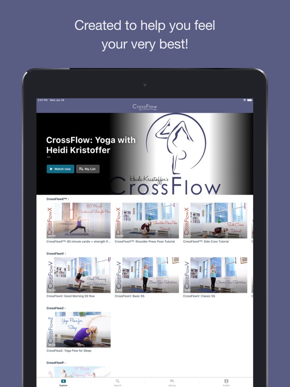 CrossFlow Yoga iPad screenshot 2 - Health & Fitness app