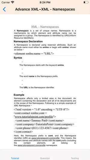 Tutorial for XML screenshot 4