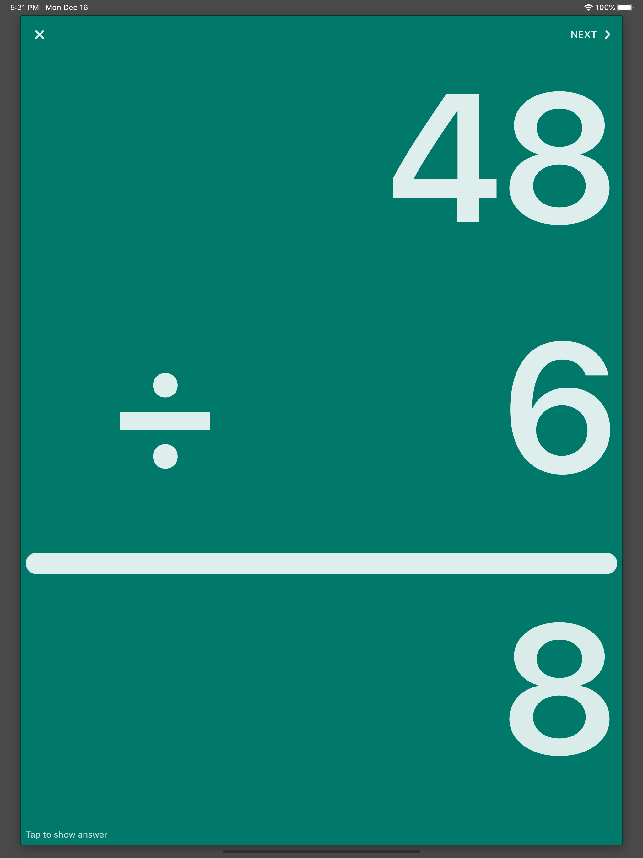 mathCards ÷ x + -