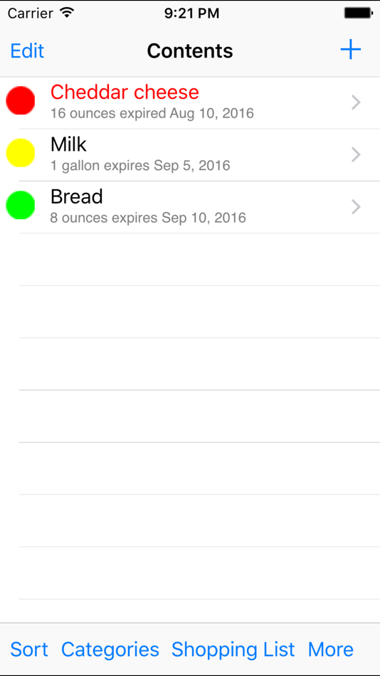 #1. Food Inventory (iOS) 由: Thoughtbug Software