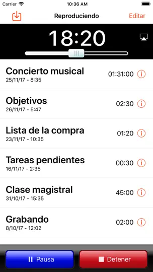 Captura de pantalla de IRecorder Pro - SimpleTouch en iPhone 3