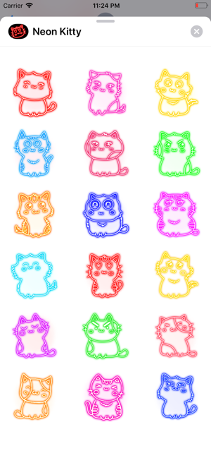 Neon Kitty Glowing Stickers(圖7)-速報App