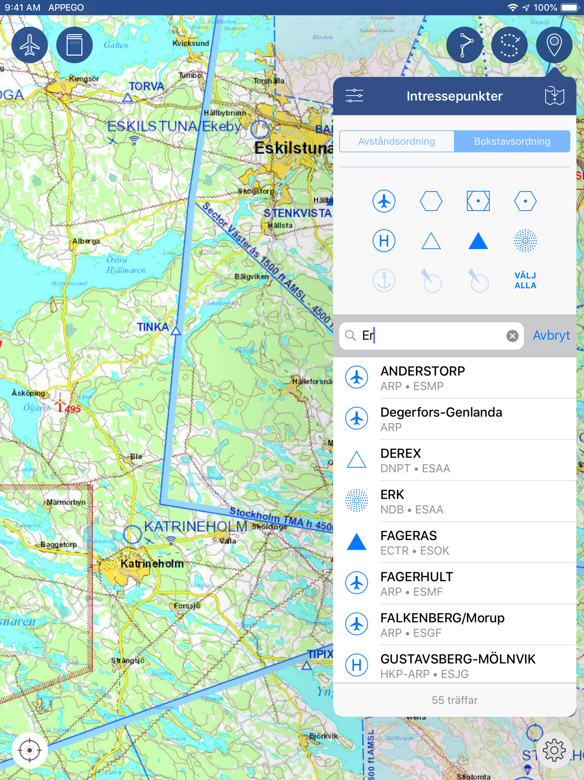 Svenska Flygfält & TMA-kartan screenshot 5