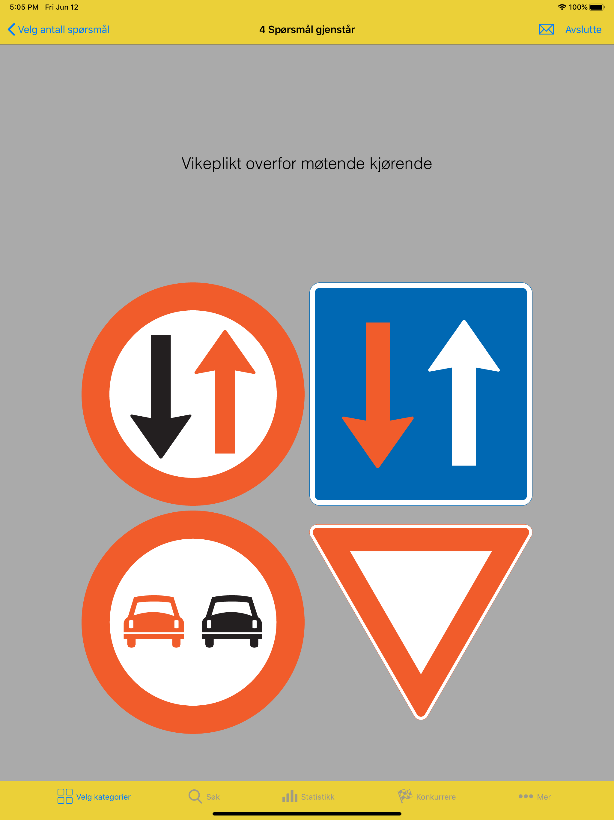 Trafikkskilt Quiz