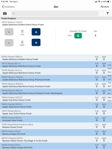 TRACS Inventory iPad screenshot