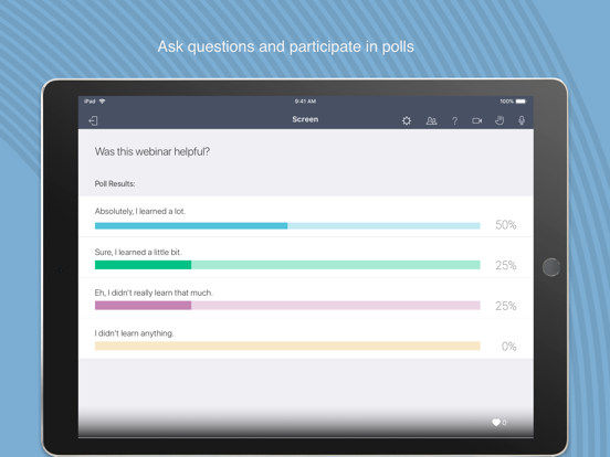GoToWebinar iPad app afbeelding 3