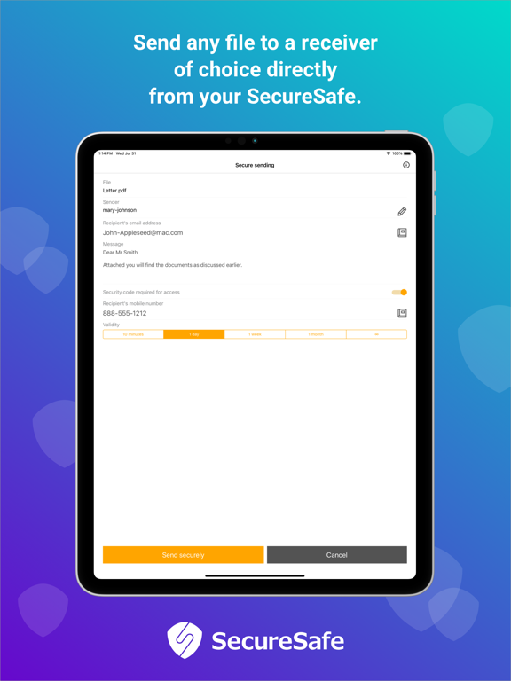 SecureSafe screenshot