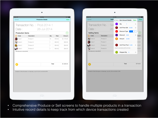 Goods Inventory for Factory iPad screenshot