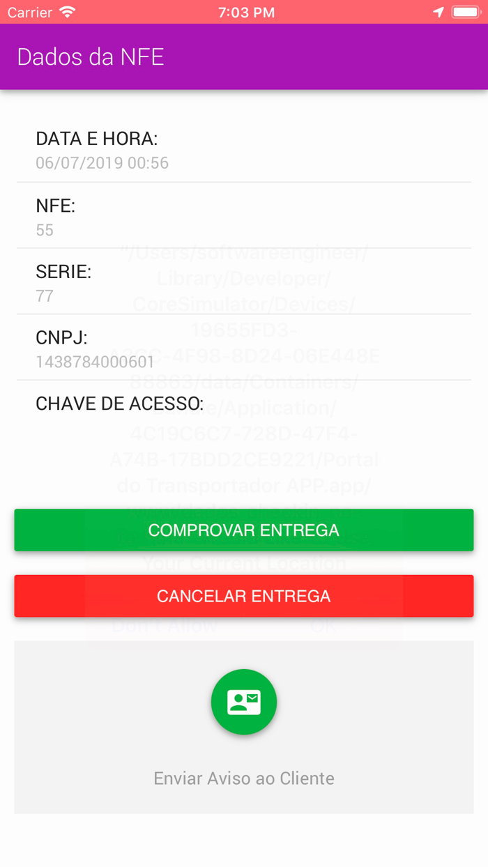 Portal do Transportador APP