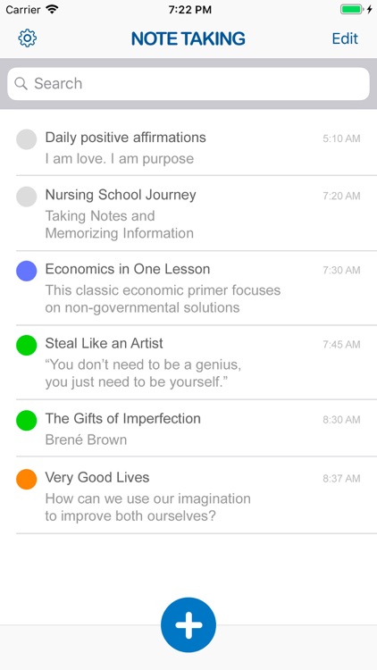 Note Taking Writing App