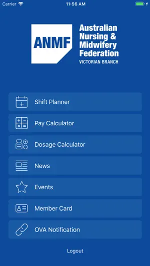 ANMF Diary App screenshot 1