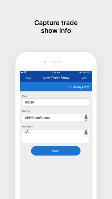 Trade Show Lead Collection App Screenshot