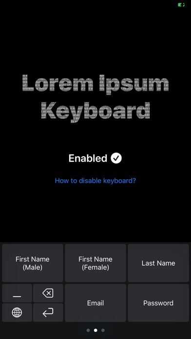 Screenshot of Lorem Ipsum Keyboard