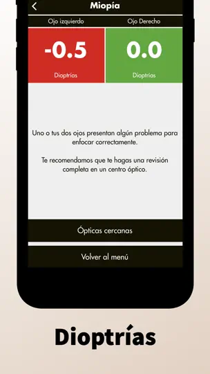 Captura de pantalla de Eye Meter en iPhone 4