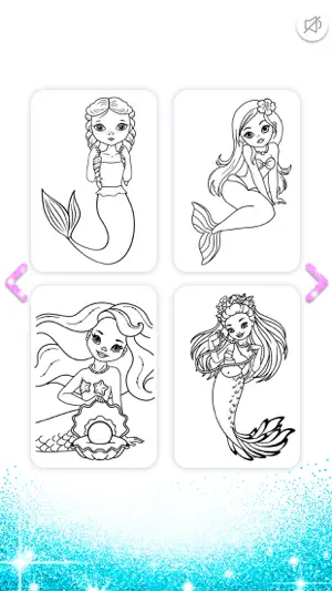 Mermaid Coloring Book Glitter screenshot 3