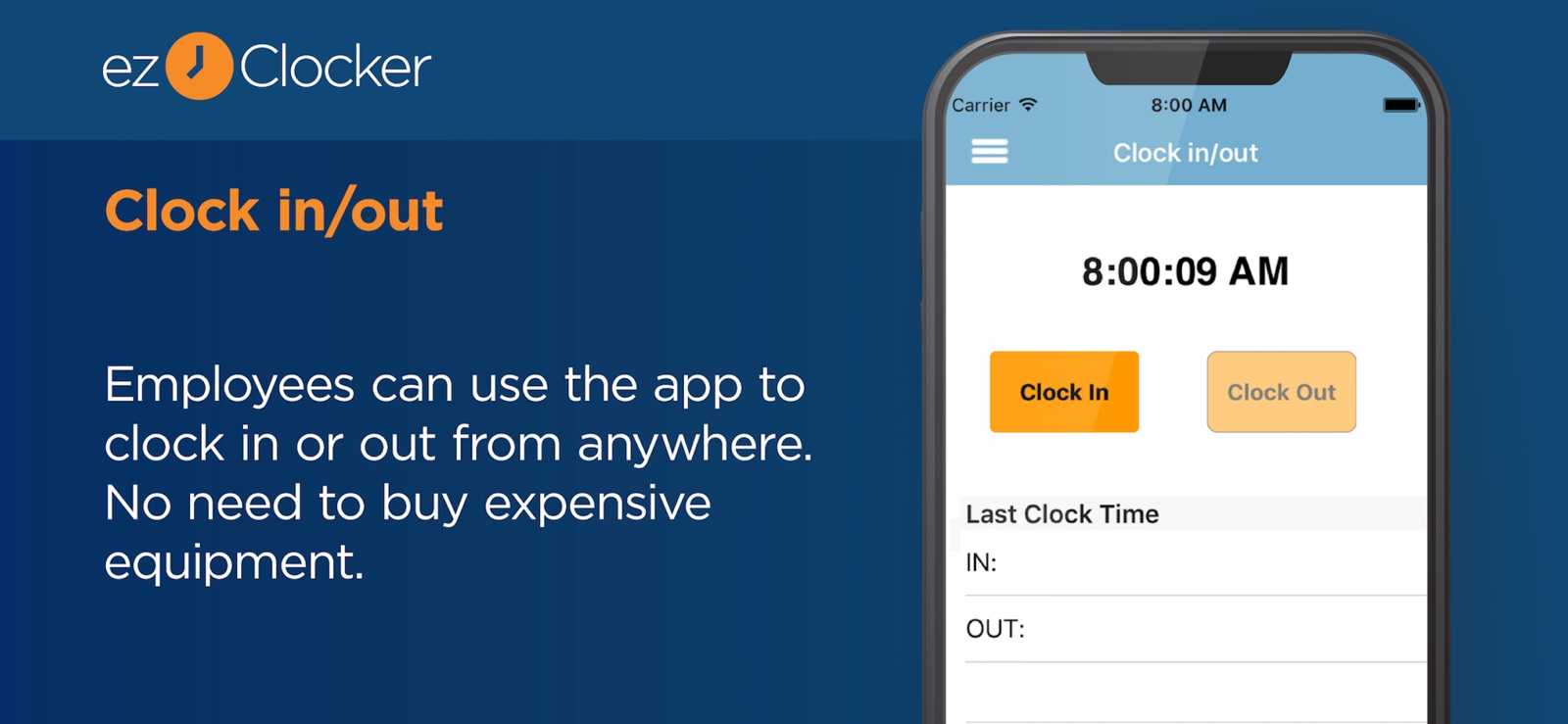 ezClocker: Employee Time Track iphone screenshot 1