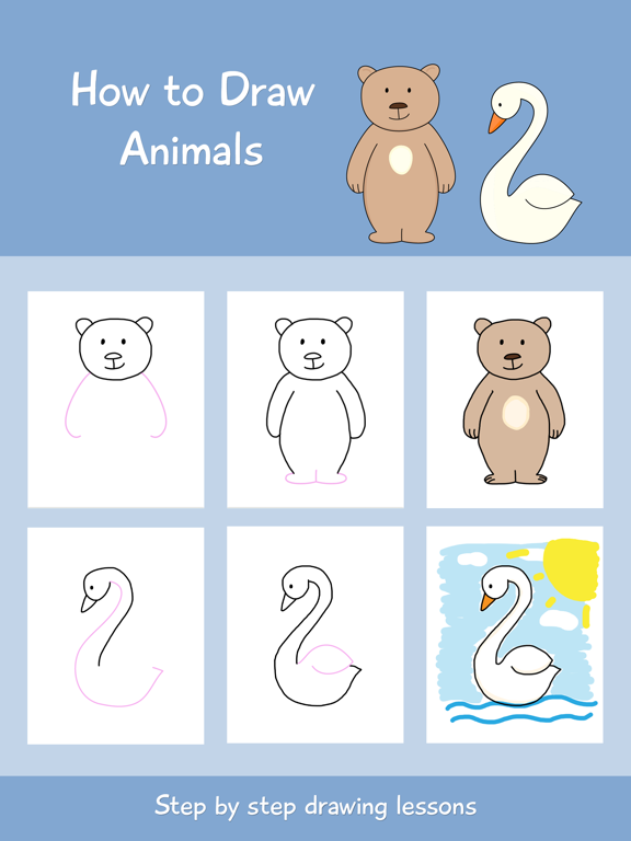 how to draw animals step by step easy for kids