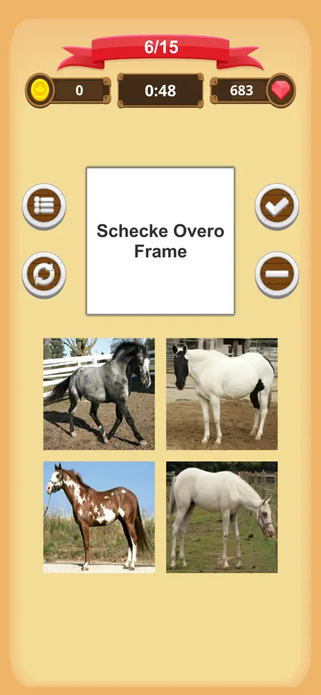 Fellfarben der Pferde - Quiz