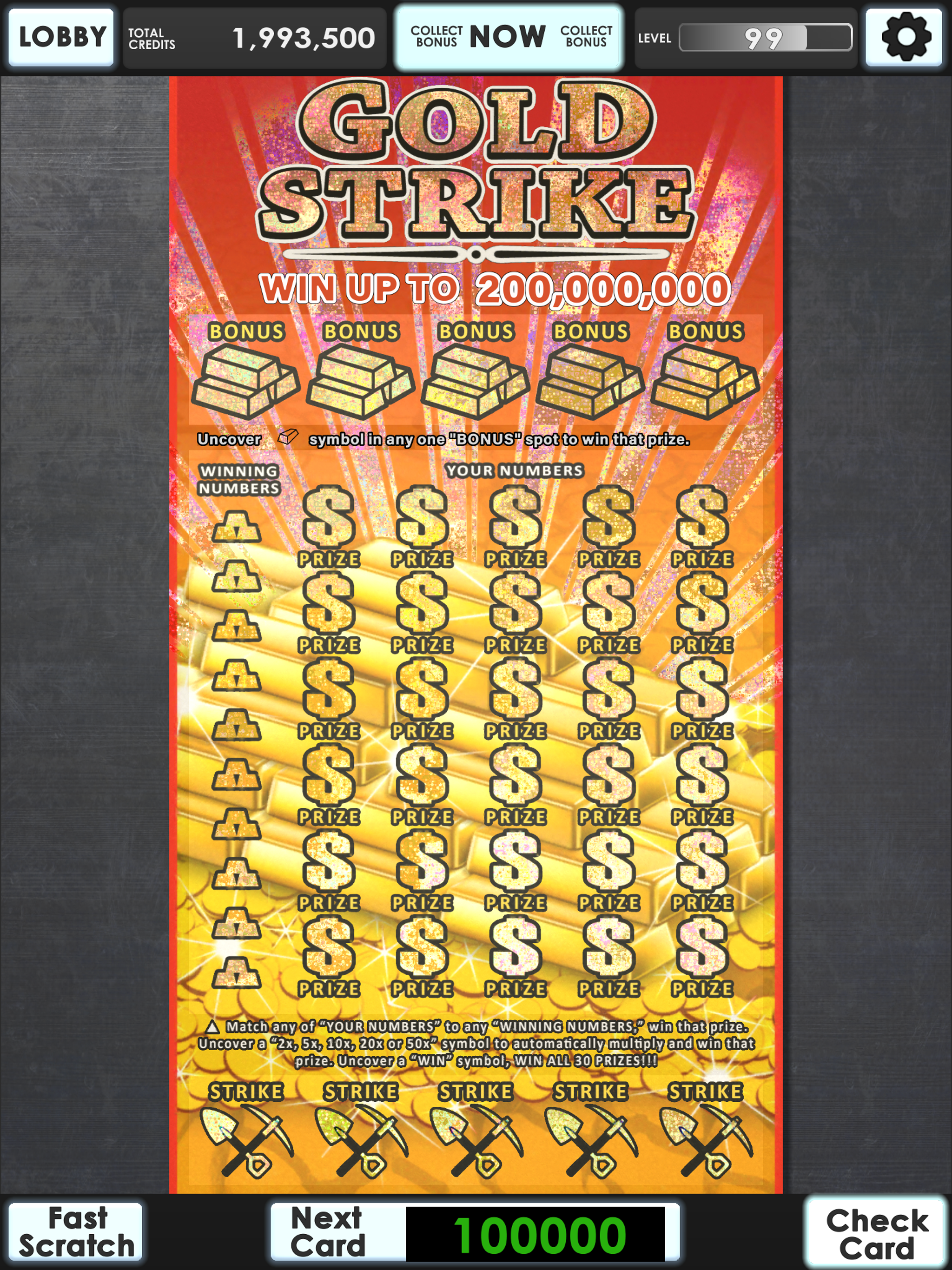 Lucky Lottery Scratchers