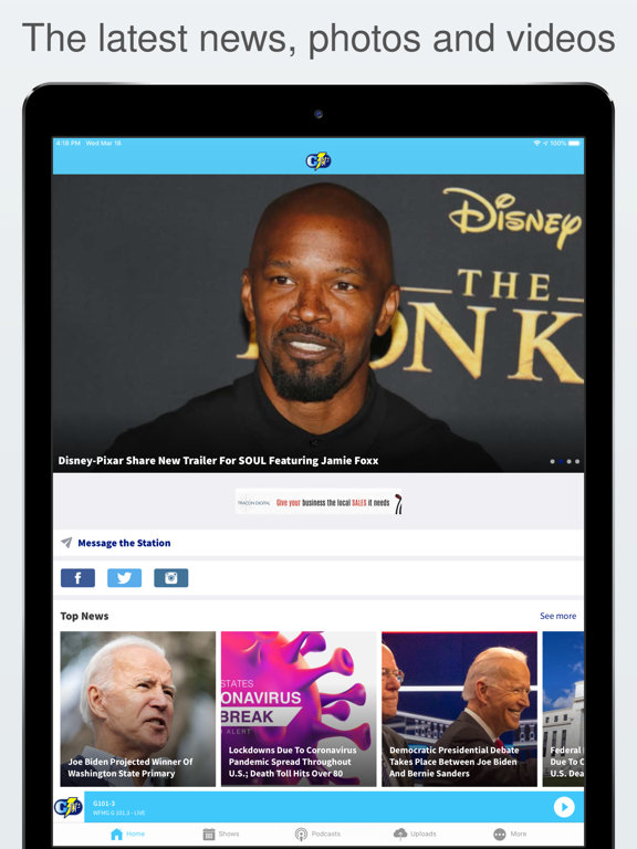 G101-3 Radio iPad screenshot 1 - Music app