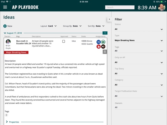 AP Playbook iPad screenshot 4 - News app