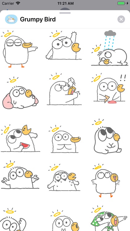 Grumpy Bird Animated Stickers